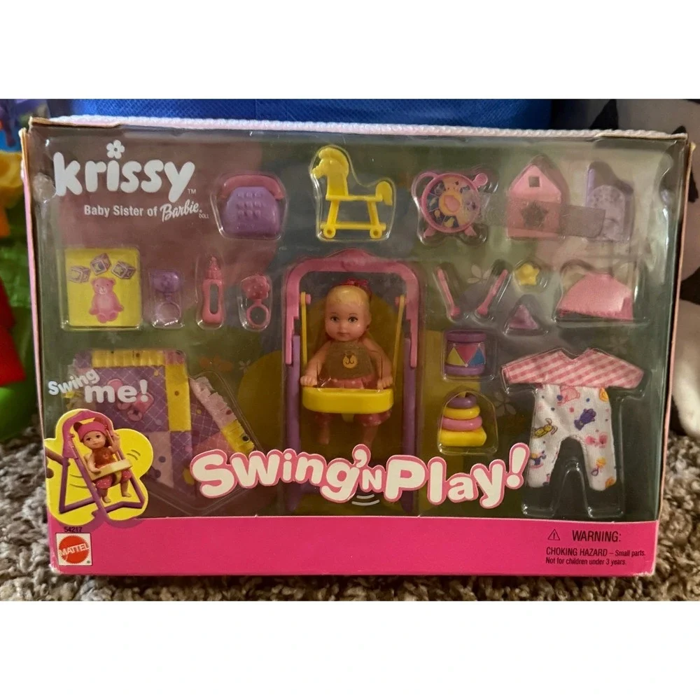 Mattel-Barbie-Swing 'N Play Baby Krissy Doll Play Set (NWT)